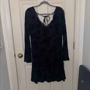 Torrid Black Floral Long Sleeve Dress